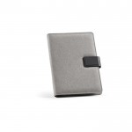 Portefólios de RPET com capa para tablet e fecho magnético A5 cor cinzento-escuro
