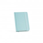 Caderno com capa dura de papel reciclado A6 folhas linhas cor azul pastel
