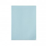 Caderno de cartão reciclado com lombada cosida A4 folhas linhas cor azul pastel