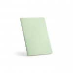 Caderno com capa de cartão reciclado A5 folhas linhas cor verde pastel