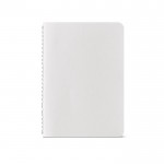 Caderno com capa de cartão reciclado A6 folhas linhas cor branco