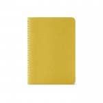 Caderno com capa de cartão reciclado A6 folhas linhas cor amarelo-escuro