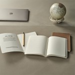 Caderno com capa feita com excedentes de chá A5 folhas linhas cor branco