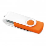 USB giratório com clip cor-de-laranja