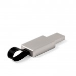 Pen USB metálica com logo iluminado e fita segunda vista