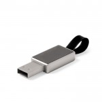 Pen USB metálica com logo iluminado e fita quarta vista