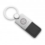 Porta-chaves de merchandising corporativo cor preto quarta vista com logotipo