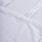 Saco de compras de algodão reciclado com alças compridas 140 g/m2 cor branco