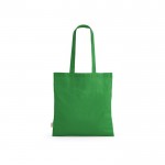 Saco de compras de algodão reciclado com alças compridas 140 g/m2 cor verde-claro
