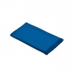 Toalha de praia 80x180cm em algodão reciclado com franjas 250 g/m2 cor azul