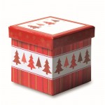 Bola de Natal em caixa de cartão com logótipo cor vermelho terceira vista