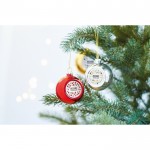 Bola de Natal brilhante com placa para impressão a cor Ø6cm cor vermelho vista conjunto principal