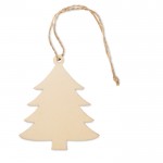 Enfeite para árvore de Natal com o logotipo cor madeira