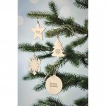Enfeite para árvore de Natal com o logotipo cor madeira imagem de ambiente