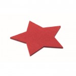 Bases de copos em forma de estrela com logo cor vermelho segunda vista