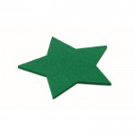 Bases de copos em forma de estrela com logo cor verde segunda vista