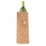 Saco natalício para garrafa de vinho cor dourado sétima vista