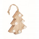 Árvore de Natal para pendurar, de madeira com luzes LED cor madeira