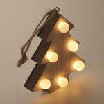 Árvore de Natal para pendurar, de madeira com luzes LED cor madeira vista fotografia quinta vista