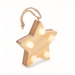 Estrela de Natal para pendurar, de madeira com iluminação LED cor madeira segunda vista