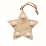 Estrela de Natal para pendurar, de madeira com iluminação LED cor madeira terceira vista
