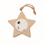 Estrela de Natal para pendurar, de madeira com iluminação LED cor madeira quarta vista