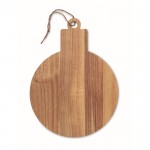 Tábua para servir de madeira de acácia em forma de enfeite natalício cor madeira quarta vista