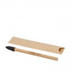 Lápis infinito de bambu com ponta de grafite e tampa protetora cor castanho vista principal