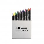 12 lápis de cera coloridos em caixa de cartão vista principal
