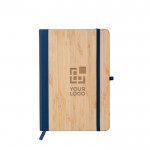 Caderno capa de bambu e couro sintético, folhas A5 pautadas vista principal