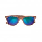 Óculos de sol de plástico com efeito madeira cor castanho sexta vista