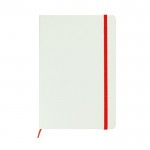 Caderno com elástico e marca-páginas cor vermelho