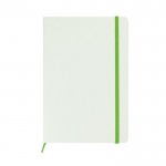 Caderno com elástico e marca-páginas cor verde-claro