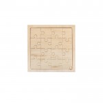 Puzzle de 16 peças de madeira cor madeira primeira vista