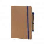 Caderno com capa e caneta de cartão cor azul