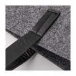 Saco de feltro com pegas de couro sintético cor cinzento terceira vista