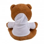 Urso de peluche com camisola para clientes cor branco terceira vista