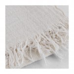 Cachecol de algodão Fairtrade texturizado e franja 85 g/m2 cor natural terceira vista