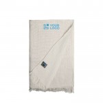 Cachecol de algodão Fairtrade texturizado e franja 85 g/m2 cor natural vista principal