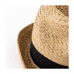 Chapéu de palha ajustável com faixa colorida personalizável segunda vista