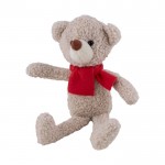 Urso de peluche com cachecol vermelho incluído para personalizar cor natural primeira vista