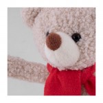 Urso de peluche com cachecol vermelho incluído para personalizar cor natural segunda vista