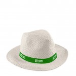 Clássico chapéu de papel de aba larga com fita personalizável vista principal