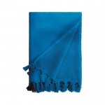 Toalha com felpa de algodão e poliéster em cores vivas 320 g/m2 cor azul segunda vista