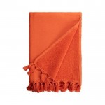Toalha com felpa de algodão e poliéster em cores vivas 320 g/m2 cor cor-de-laranja segunda vista