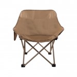 Cadeira dobrável de poliéster com estrutura de aço e capa a condizer cor castanho primeira vista