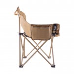 Cadeira dobrável de poliéster com estrutura de aço e capa a condizer cor castanho terceira vista