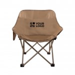Cadeira dobrável de poliéster com estrutura de aço e capa a condizer cor castanho vista principal