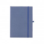 Cadernos de capa dura fabricados com diferentes materiais orgânicos A5 cor azul primeira vista