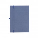 Cadernos de capa dura fabricados com diferentes materiais orgânicos A5 cor azul segunda vista